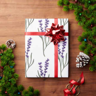 Lavender Wrapping Paper White Pattern