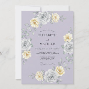 Lavender Wreath Floral Romance Wedding Invitation