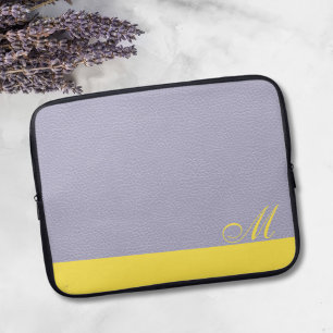 Lavender Yellow Fancy Monogrammed Laptop Sleeve