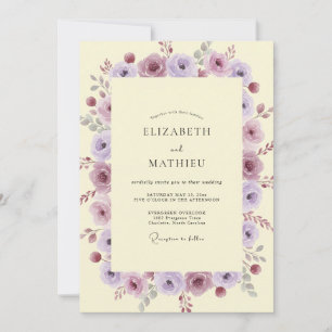 Lavender Yellow Petal Wedding Invitation