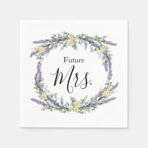 Lavender Yellow Rose and Eucalyptus Napkin