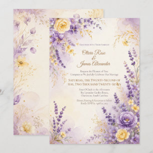 Lavender Yellow Wedding    Purple Romance Invitation