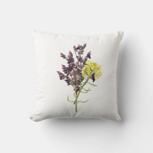 Lavender & Yellow Wildflower Botanical Design Cushion
