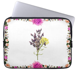 Lavender & Yellow Wildflower Botanical Design Laptop Sleeve