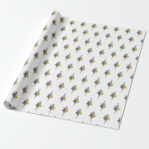 Lavender & Yellow Wildflower Botanical Design Wrapping Paper