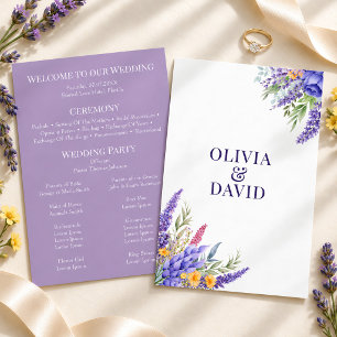Lavender Yellow Wildflower Wedding Program Invitation