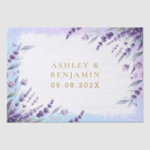 Lavenders And Blue Elegant Floral Watercolor Tissue Paper