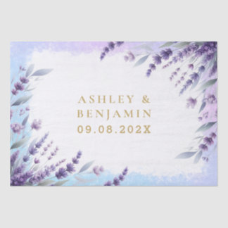 Lavenders And Blue Elegant Floral Watercolor Tissue Paper