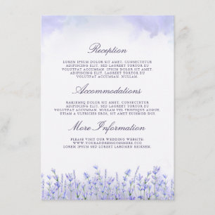 Lavenders Wedding Details Information Guest Enclosure Card