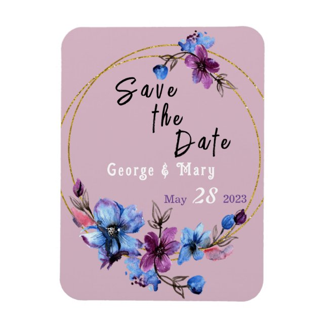 Lavendra Circle Wedding  Magnet (Vertical)