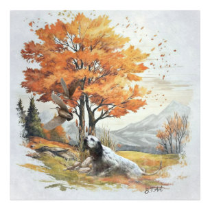 "Laverack" The English Setter hunting Photo Print