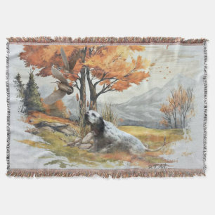 "Laverack" The English Setter hunting Throw Blanket