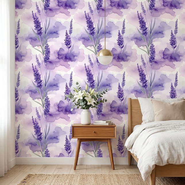 Lavielle Mist Lavender Peel & Stick Wallpaper (Where Every Lavender Bloom Brings Peace, Beauty, and Timeless Elegance.)