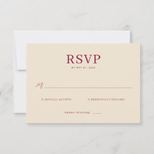 Lavish Crimson Blooms Wedding RSVP Card