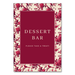 Lavish Crimson Blooms Wedding Table Number