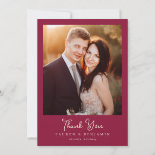 Lavish Crimson Blooms Wedding Thank You Card