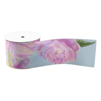 Lavish - Dogwood & Cockatoo on pale blue Grosgrain Ribbon