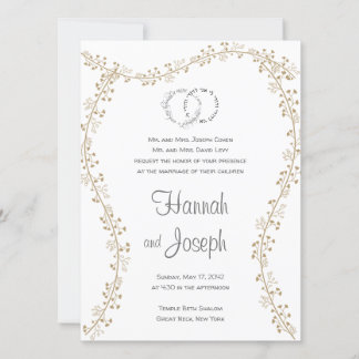 Lavish Elegant Chuppah Jewish Wedding Invites