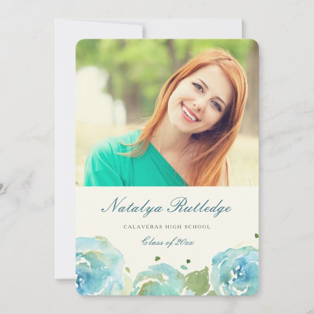 Lavish Florals Graduation Announcement (Front)