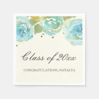Lavish Florals Graduation Party Napkins