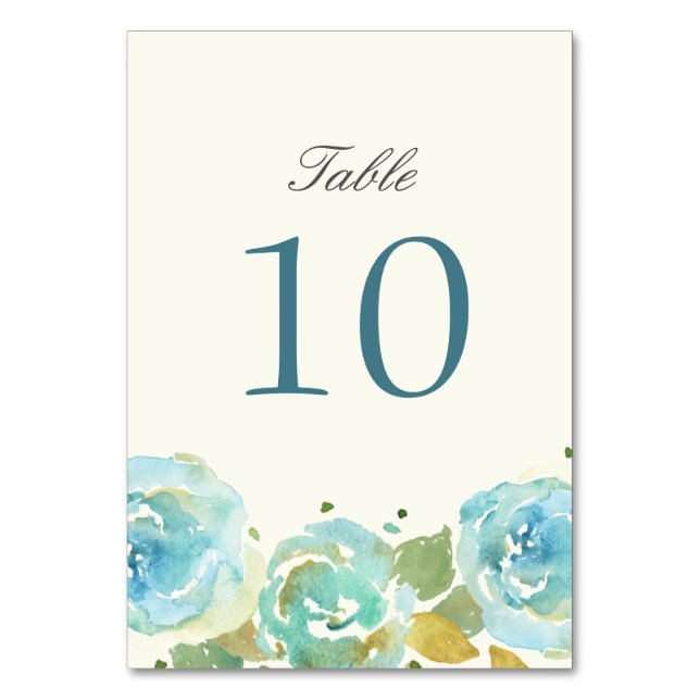 Lavish Florals Table Number Cards (Front)
