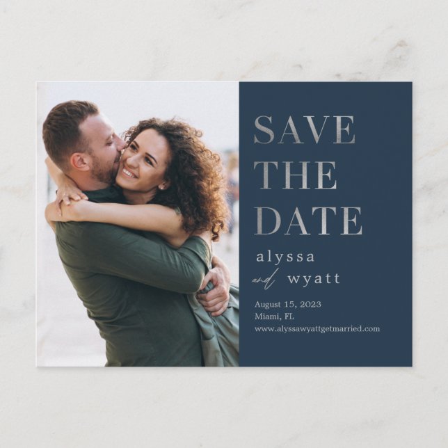 Lavish Glow EDITABLE COLOR Save The Date Postcard (Front)