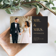 Lavish Glow Wedding Announcement Gold