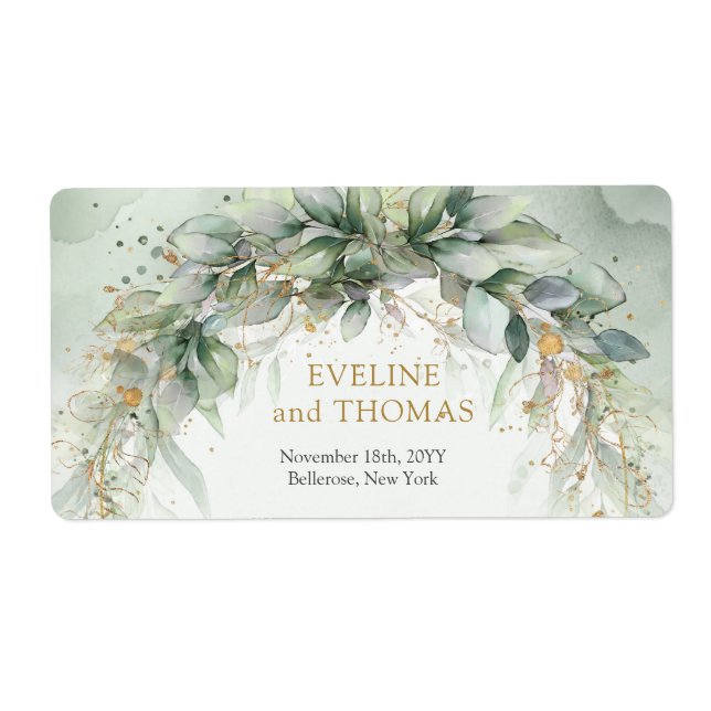 Lavish greenery foliage gold oval frame (Front)