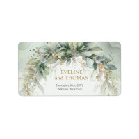 Lavish greenery foliage gold oval frame address