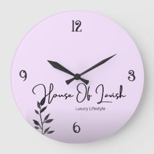 Lavish Lilac Aesthetic Purple Luxury Lifestyle Large Clock