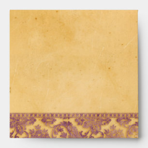 Lavish Lilac Grunge Damask Lace Square Envelopes