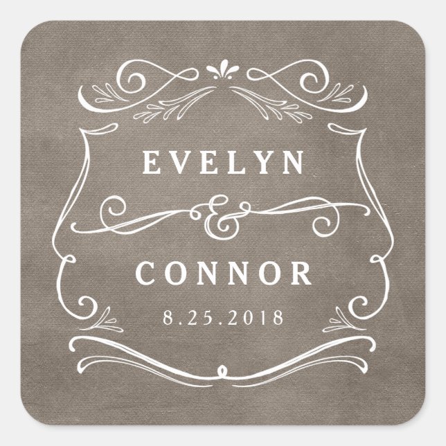 Lavish Scrolls Editable Colour Wedding Sticker (Front)