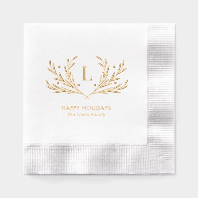 Lavish Soirée Holiday Party Foil Napkins (Front)