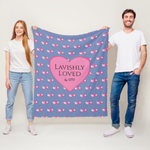 LAVISHLY LOVED Christian Fleece Blanket