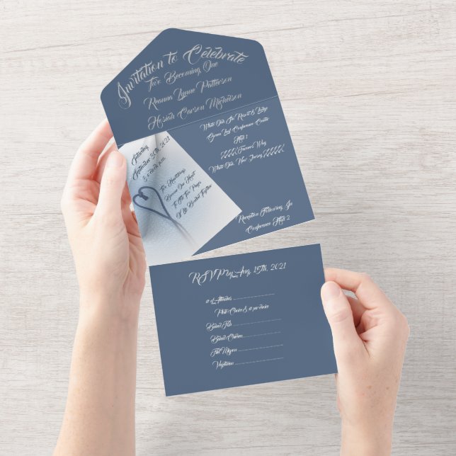 LavishlyOn 2 Heartstrings 2 Pages 1 Life Together All In One Invitation (Tearaway)