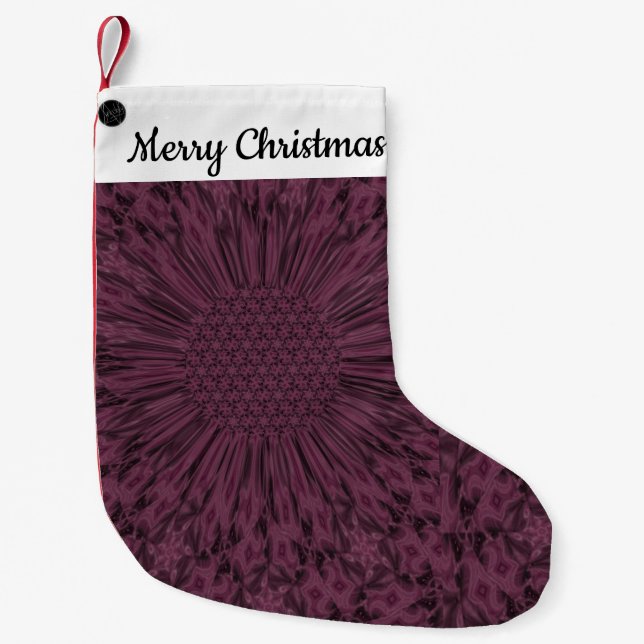 LavishlyOn Customisable Country Wine/Eggplan Bloom Small Christmas Stocking (Front)