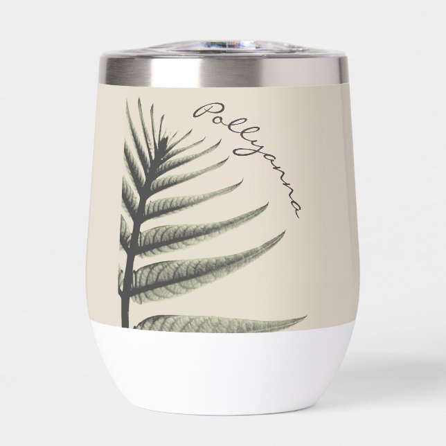 LavishlyOn Elegant Script Botanical Leaf Tan  (Front)