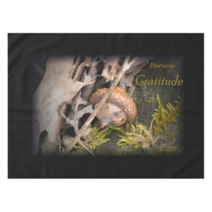 LavishlyOn Gratitude Leaf Branch Acorn Gold Accent Tablecloth