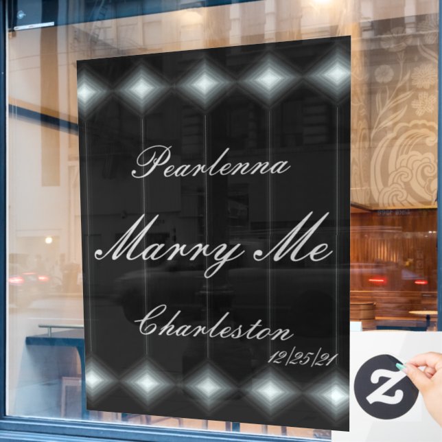 LavishlyOn Monogram Wedding Diamond Light Marry Me (Cafe Window)