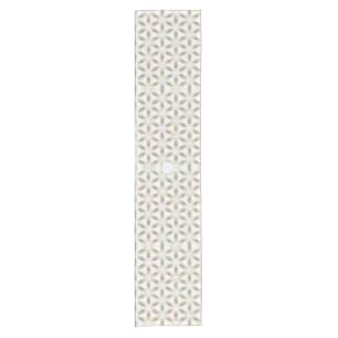 LavishlyOn Winter Snowflake Gold On White Short Table Runner