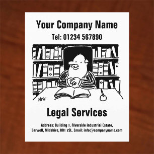Law and Legal Services Cartoon Design Flyer