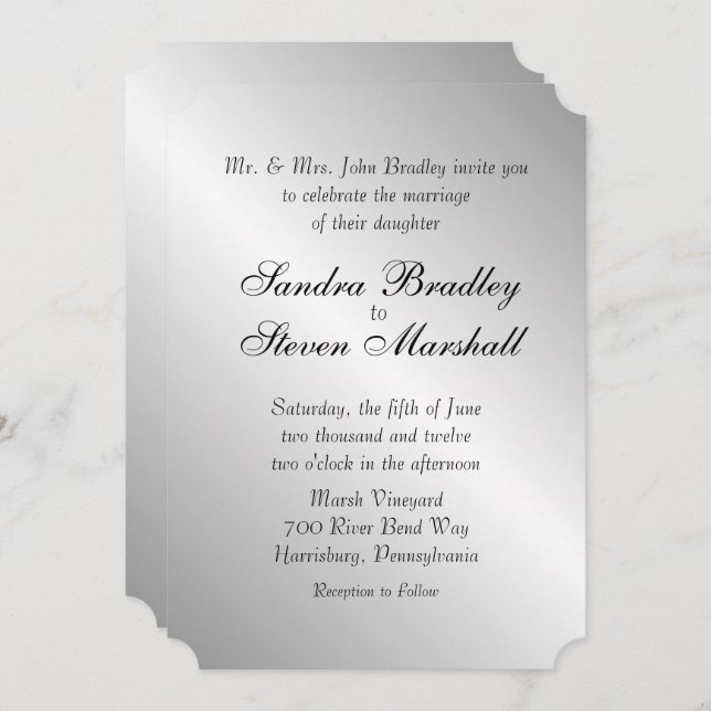 Law and Medicine Union Wedding Invitation (Front/Back)