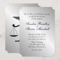 Law and Medicine Union Wedding Invitation