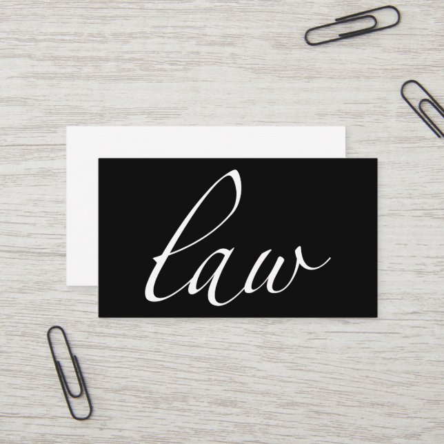Law: Attorney, Lawyer Script Business Card (Front/Back In Situ)