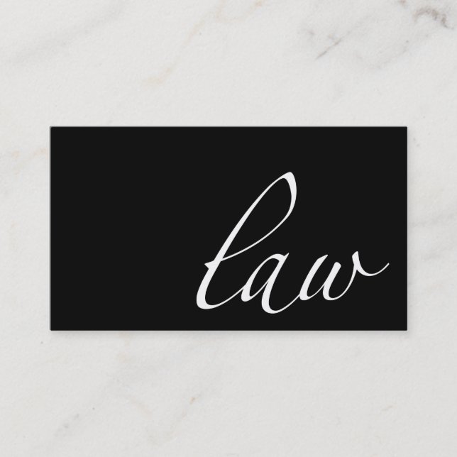 Law: Attorney, Lawyer Script Business Card (Front)