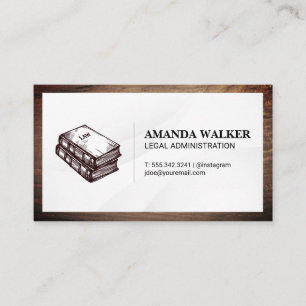 Law Books Wood Frame Business Card