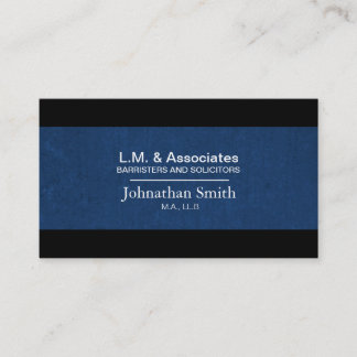 Law Business Card - Blue & Black Lawyer Attorney