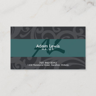 Law Business Card - Bordered & Monogram