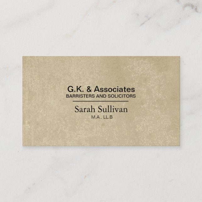 Law Business Card - Simple Texture Lawyer Attorney (Front)