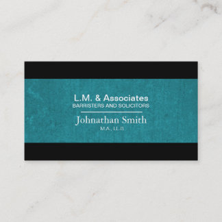 Law Business Card - Teal & Black Lawyer Attorney